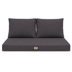 Tuinlounge kussenset 100x50 Koolstofgrijs - Afneembaar & UV-bestendig (1 Zitting + 2 Rugleuningen)