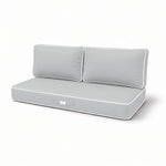 Premium kussenset 100x50 Lichtgrijs - 1 Zitting + 2 Rugleuningen (Dik 12cm & Passepoil)