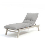 Matelas bain de soleil gris galet Decoartss, épais 12cm, imperméable, pour chaise longue 185x55 cm, confortable et résistant