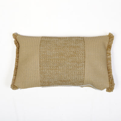 Housse de coussin déco en raphia à bandes 30x50 cm, style bohème, pour coussins décoratifs, design naturel et tendance.