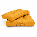 Tufted Cushion Set 60x60 Yellow - Thick 15cm & Plush (Seat + Backrest)