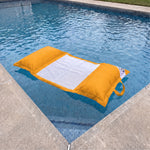 Pouf Flottant Piscine XXL 170x90 Jaune Miel - Matelas Hamac à Billes (Confort Adulte)