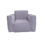 Coussin modulable pour fauteuil de jardin gris galet en tissu Olefin avec cœur gonflable et pompe incluse, pour espace extérieur.