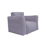 Coussin pour fauteuil modulable de jardin gris galet, tissu Olefin, avec cœur gonflable et pompe incluse, conçu par Deco-arts.fr