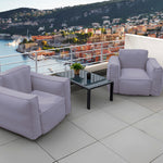 Coussin pour fauteuil de jardin modulable gris galet en tissu Olefin, avec cœur gonflable et pompe incluse, pour fauteuils et canapés.