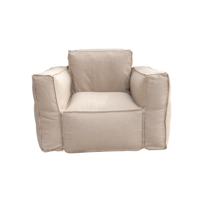 Coussin modulable beige pour fauteuil de jardin 90x75 cm en tissu Olefin avec cœur gonflable et pompe incluse.