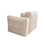 Coussin modulable beige pour fauteuil de jardin 90x75 cm en tissu Olefin avec cœur gonflable et pompe incluse.