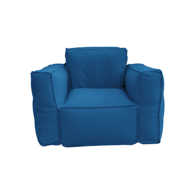 Coussin pour fauteuil modulable de jardin en tissu Olefin bleu pétrole avec cœur gonflable, pour fauteuils et canapés, pompe incluse.