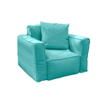 Coussin pour fauteuil de jardin bleu Caraïbes, tissu Olefin, avec cœur gonflable et pompe incluse, pour fauteuils et canapés.
