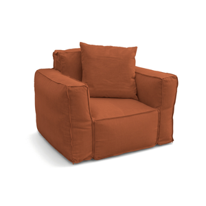 Modularer Gartensessel 90x75 Terrakotta - Olefin-Stoff & Aufblasbarer Kern (Pumpe inklusive)