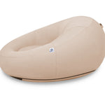 Pouf extérieur beige Flottant Piscine XXL 140x120 en tissu Olefin avec pompe, conçu par Deco-arts.fr pour piscine ou terrasse.