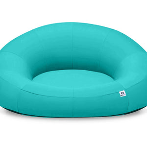 Fauteuil Flottant Piscine XXL 140x120 Bleu Caraïbes - Tissu Olefin (Pompe Incluse)