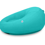 Pouf extérieur flottant pour piscine XXL 140x120 cm, tissu Olefin bleu Caraïbes avec pompe inclus, décor élégant pour extérieur