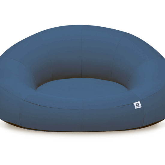 Pouf extérieur en tissu Olefin, fauteuil flottant piscine XXL 140x120 cm bleu pétrole avec pompe intégrée.