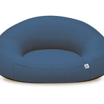 Pouf extérieur en tissu Olefin, fauteuil flottant piscine XXL 140x120 cm bleu pétrole avec pompe intégrée.