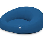 Pouf extérieur flottant pour piscine en tissu Olefin bleu pétrole, dimensions 140x120 cm, avec pompe incluse.