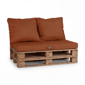 Removable Cover Pallet Cushion Set 120x80 Terracotta - Waterproof & Extérieur (1 Seat + 2 Backrests)