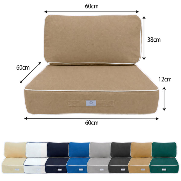 Premium Cushion Set 60x60 Mocha - Thick 12cm & Piped Finish