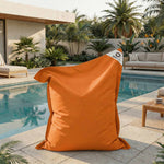Giant XXL Bean Bag 180x140 Orange - Waterproof & Removable Cover (Foam)