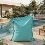 Housse de Pouf Géant XXL 180x140 Bleu Caraïbes - (Housse Seule à Garnir - Intérieur/Extérieur)