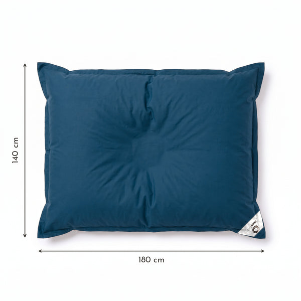 Petrol Blue giant floating bean bag dimensions: 180 × 140 cm