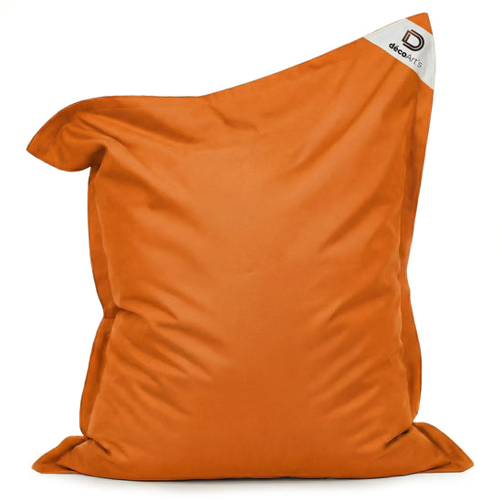 Pouf orange 180x140 cm en situation extérieure