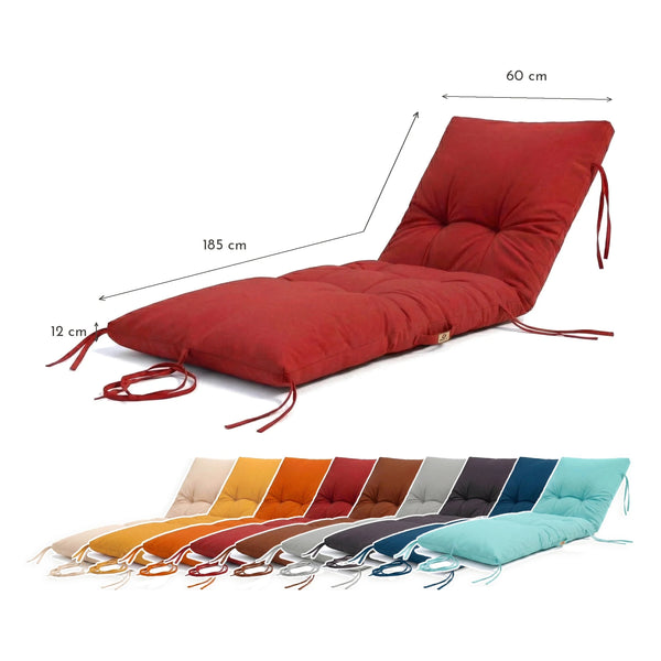 Matelas Bain de Soleil 185x60 Rouge Piment – dimensions