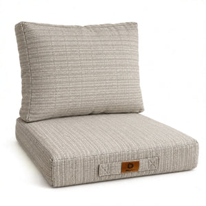 Tuinlounge kussenset 60x60 Zwart Gemêleerd Beige - Zitting + Rugleuning (Premium 270g)