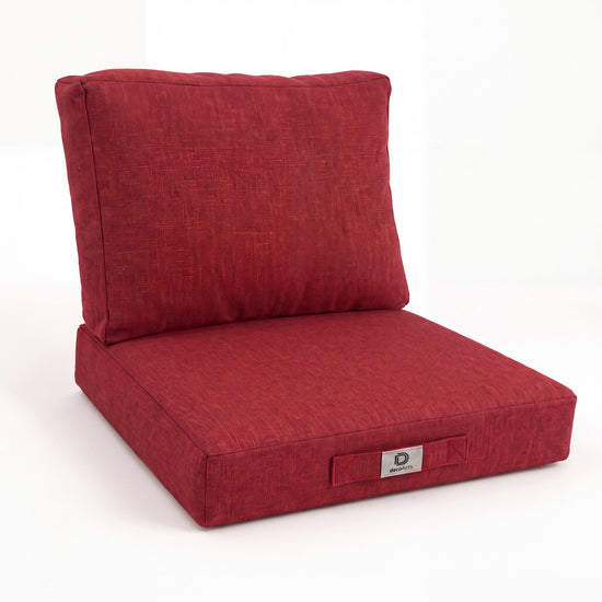 Gartenlounge-Kissen-Set 50x50 Bordeauxrot - Sitzfläche + Rückenlehne (Premium 270g)