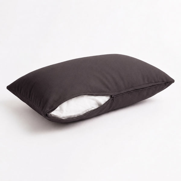 Set of 2 Accent Cushions 60x35 Carbon Grey - Garden Décor & Removable Cover