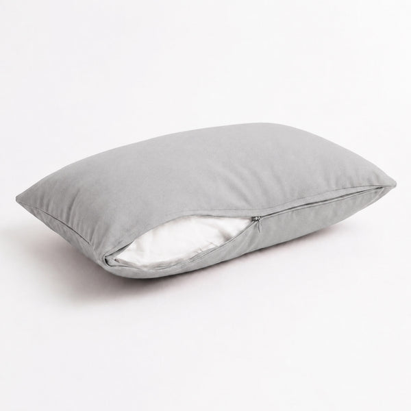 Set of 2 Accent Cushions 60x35 Pebble Grey - Garden Décor & Removable Cover
