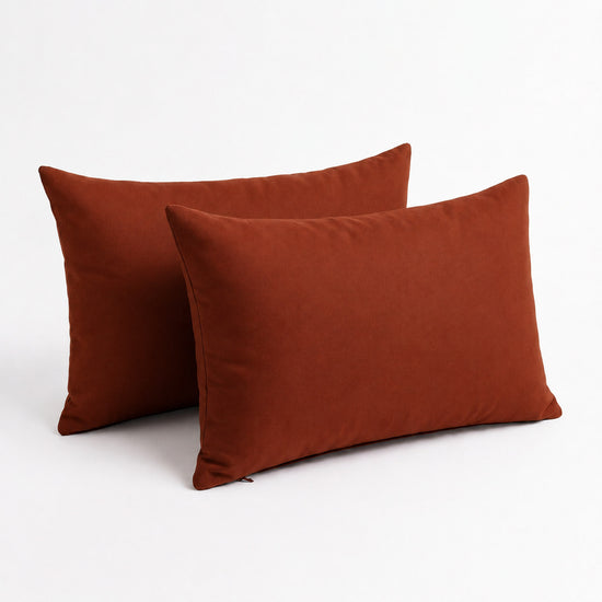 Set of 2 Accent Cushions 60x35 Terracotta - Garden Décor & Removable Cover
