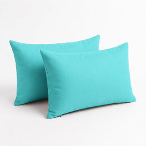 Lot de 2 Coussins d'Appoint 60x35 Bleu Caraïbes - Déco Jardin & Déhoussable