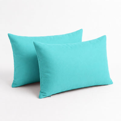 Lot de 2 Coussins d'Appoint 60x35 Bleu Caraïbes - Déco Jardin & Déhoussable