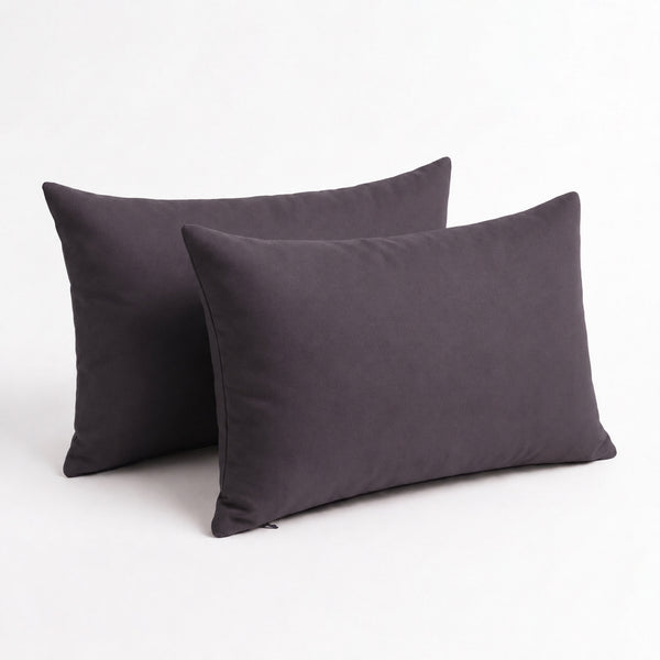 Set of 2 Accent Cushions 60x35 Carbon Grey - Garden Décor & Removable Cover