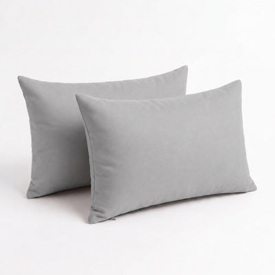 Lot de 2 Coussins d'Appoint 60x35 Gris Galet - Déco Jardin & Déhoussable