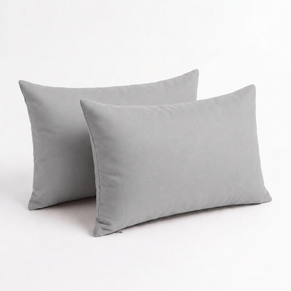 Set of 2 Accent Cushions 60x35 Pebble Grey - Garden Décor & Removable Cover