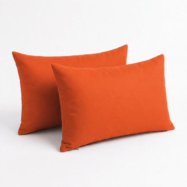 Set of 2 Accent Cushions 60x35 Orange - Garden Décor & Removable Cover