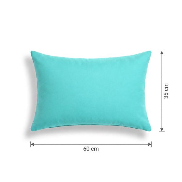 Set of 2 Accent Cushions 60x35 Caribbean Blue - Garden Décor & Removable Cover