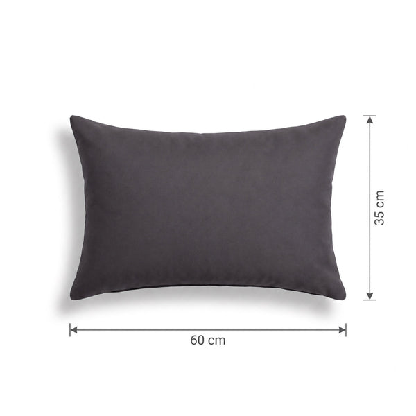 Set of 2 Accent Cushions 60x35 Carbon Grey - Garden Décor & Removable Cover
