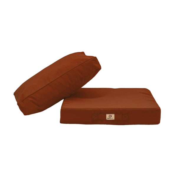 Ensemble de coussins pour salon de jardin en terracotta, 50x60 cm, avec coussin d'assise et dossier pour fauteuils et canapés.