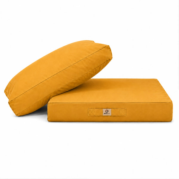 Ensemble Coussins Salon Jardin 60x70 Jaune - Déhoussable & Anti-UV (Assise + Dossier)
