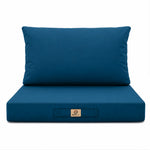 Gartenlounge-Kissen-Set 60x70 Petrolblau - Abnehmbar & UV-beständig (Sitzfläche + Rückenlehne)