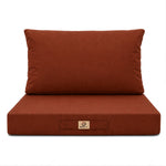 Ensemble Coussins Salon Jardin 60x70 Terracotta - Déhoussable & Anti-UV (Assise + Dossier)