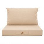 Ensemble Coussins Salon Jardin 60x70 Beige - Déhoussable & Anti-UV (Assise + Dossier)