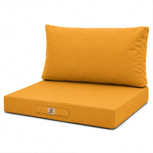 Ensemble Coussins Salon Jardin 60x70 Jaune - Déhoussable & Anti-UV (Assise + Dossier)
