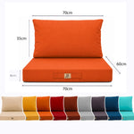 Tuinlounge kussenset 60x70 Oranje - Afneembaar & UV-bestendig (Zitting + Rugleuning)