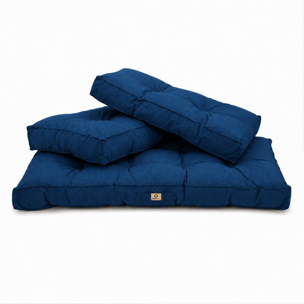 Ensemble Coussins Capitonné Banquette 100x50 Bleu Pétrole - Épais 15cm (1 Assise + 2 Dossiers)