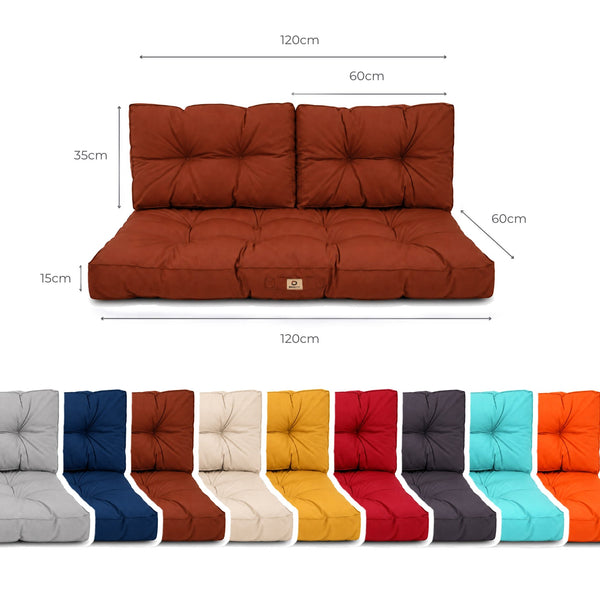 Gewatteerde bankkussenset 120x60 Terracotta, polyester stof