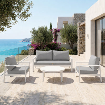 Ensemble Coussins Salon Jardin 60x70 Gris Galet - Déhoussable & Anti-UV (Assise + Dossier)